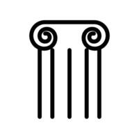 Pillar column icon linear logo mark in black and white vector