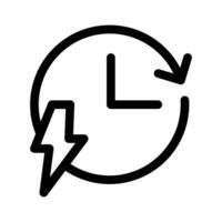Quick time icon linear logo mark in black and white vector