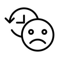 Regret expression icon linear logo mark in black and white vector