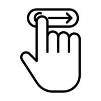 Swipe right icon linear logo mark in black and white vector