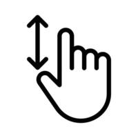 Swipe up and down icon linear logo mark in black and white vector