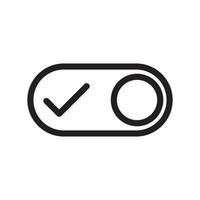 Toggle switch icon linear logo mark in black and white vector