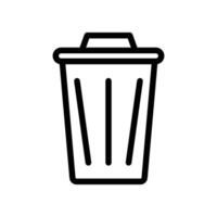 Trash icon linear logo mark in black and white vector