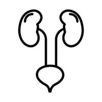 Urinary system icon linear logo mark in black and white vector