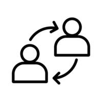 User switch icon linear logo mark in black and white vector