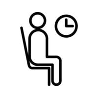 Wait icon linear logo mark in black and white vector