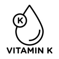 Vitamin K icon linear logo mark in black and white vector