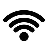 Wifi signal icon linear logo mark in black and white vector