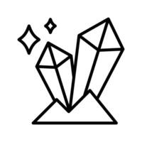 crystal prism icon linear logo mark in black and white vector