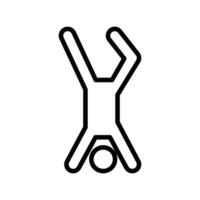handstand exercise icon linear logo mark in black and white vector