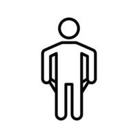 poor person empty pockets icon linear logo mark in black and white vector