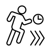 running Speed icon linear logo mark in black and white vector