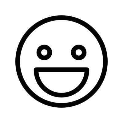smile icon linear logo mark in black and white