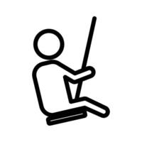 swing icon outline collection in black and on white background vector