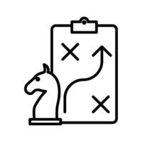 strategy icon linear logo mark in black and white vector