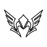Valkyrie icon outline collection in black and on white background vector