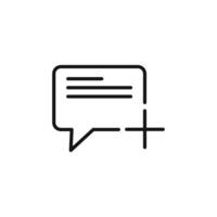 Add chat icon outline collection in black and on white background vector