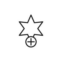 Add to favorite icon outline collection in black and on white background vector