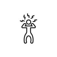 Anxiety icon outline collection in black and on white background vector
