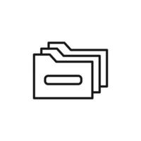 Archive folders icon outline collection in black and on white background vector