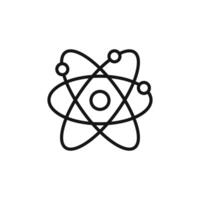 Atom scientific icon outline collection in black and on white background vector