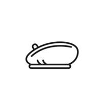 Beret icon outline collection in black and on white background vector