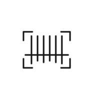 Bar code scanner icon outline collection in black and on white background vector