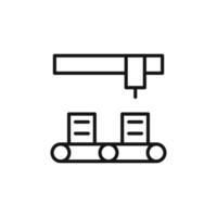 Assembly line icon outline collection in black and on white background vector