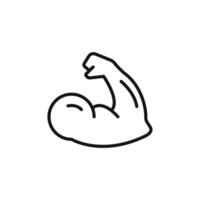Biceps icon outline collection in black and on white background vector