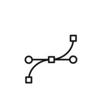 Bezier curve icon outline collection in black and on white background vector