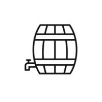 Barrel of beer icon outline collection in black and on white background vector