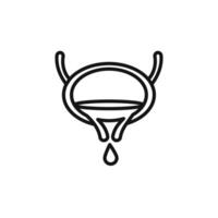 Bladder flush icon outline collection in black and on white background vector