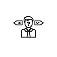 Business Decision Confusion Icon outline collection in black and on white background vector