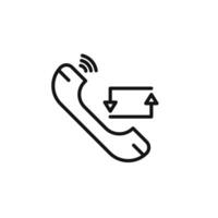 Call back icon outline collection in black and on white background vector
