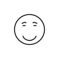 Calm Emoji icon outline collection in black and on white background vector