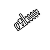 Chainsaw icon outline collection in black and on white background vector