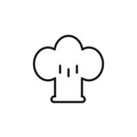 Chef hat icon outline collection in black and on white background vector