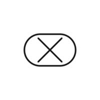 Close button icon outline collection in black and on white background vector