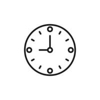 Clock icon outline collection in black and on white background vector