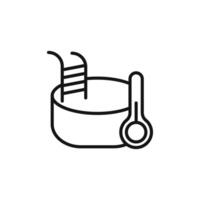 Cold plunge icon outline collection in black and on white background vector