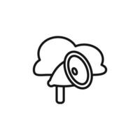 Cloud Marketing icon outline collection in black and on white background vector