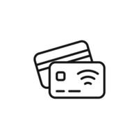 Contactless Payment icon outline collection in black and on white background vector