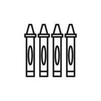 Crayons icon outline collection in black and on white background vector