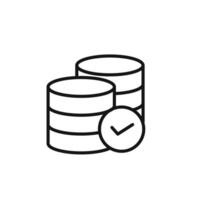 Data storage icon outline collection in black and on white background vector