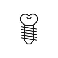 Dental implants icon outline collection in black and on white background vector