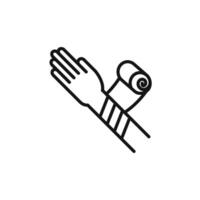 Elastic bandage icon outline collection in black and on white background vector