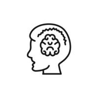 Epilepsy icon outline collection in black and on white background vector