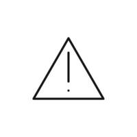 Exclamation danger icon outline collection in black and on white background vector