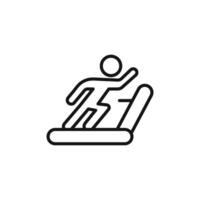 Fitness exercise icon outline collection in black and on white background vector