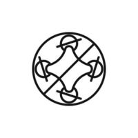 Forbidden Copter icon outline collection in black and on white background vector